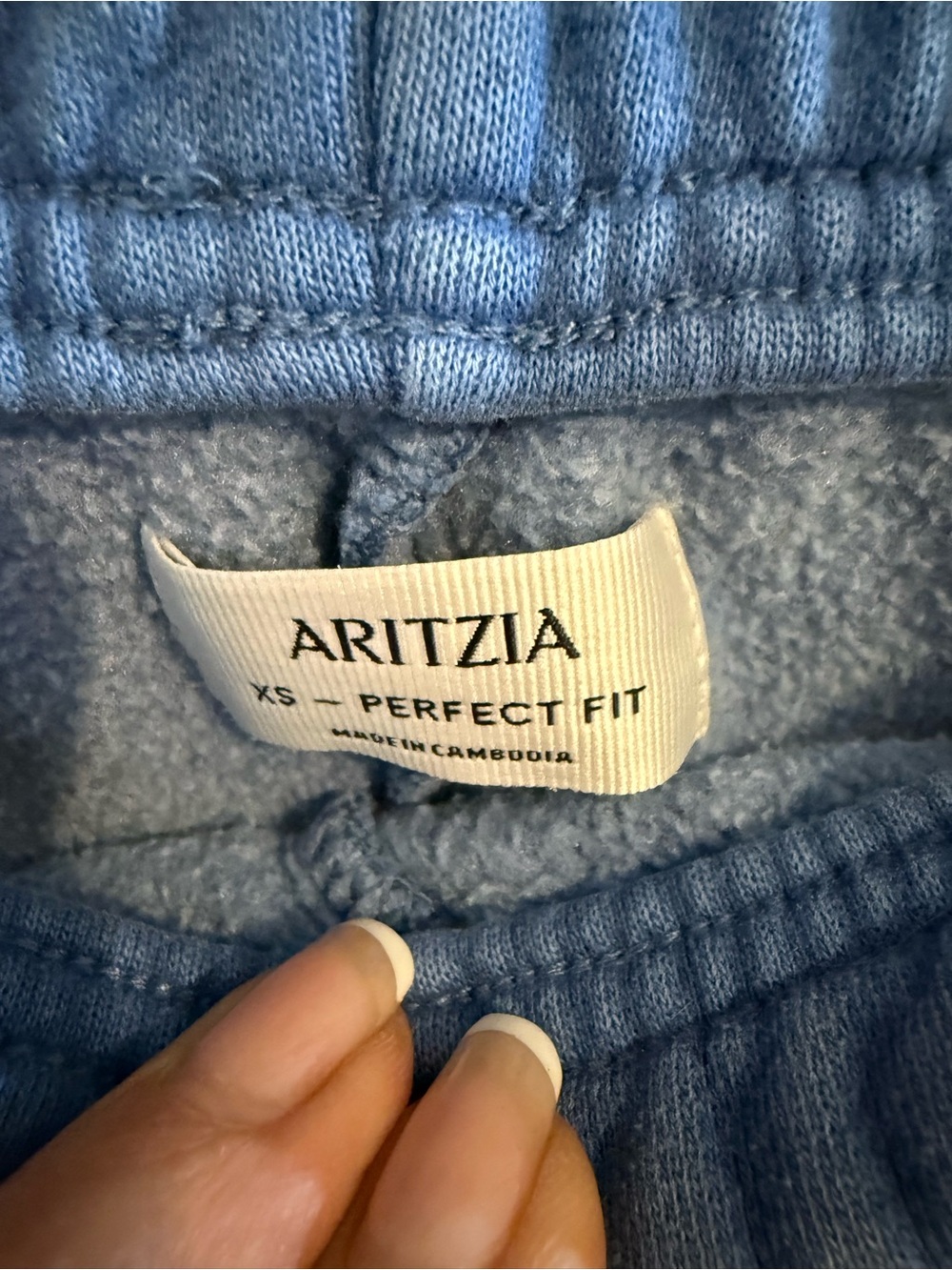 Aritzia Blue Women's Fleece Shorts - Picture 3 of 3